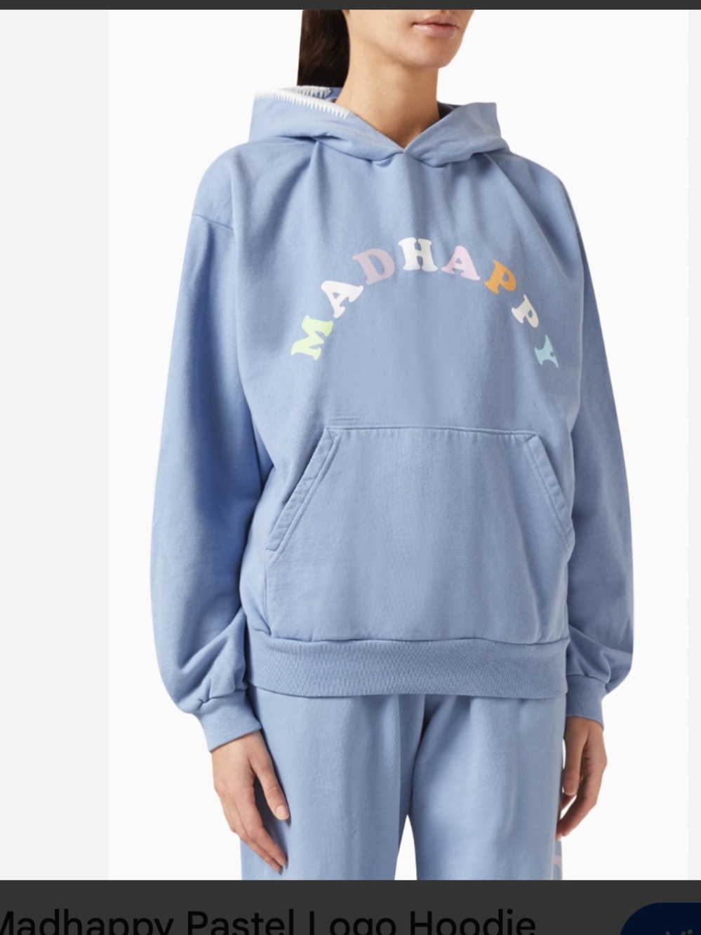 Madhappy Pastels French Terry Universal Hoodie Frost Blue. Size Large.